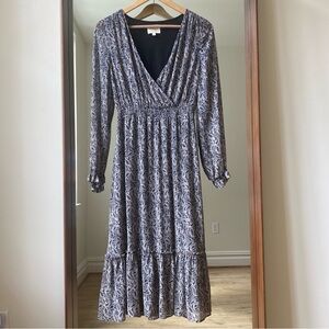 Sézane Black and White Paisley Dress